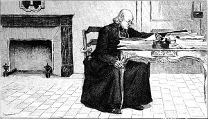 I. Епископ Мириель. Заставка к главе романа Виктора Гюго «Отверженные». Издание 1890 г.