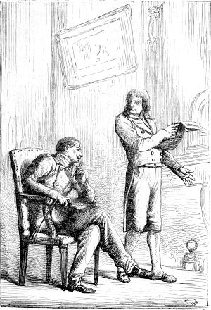 — Черт возьми! — воскликнул поручик. — Как это глубоко и верно! Иллюстрация к роману Виктора Гюго «Отверженные». Художник Гюстав Брион (1824-1877)