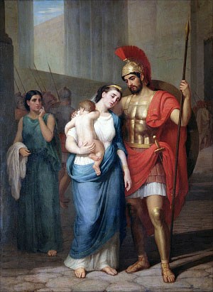 Прощание Гектора с Андромахой. Художник Постников Сергей Петрович (1863)