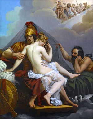 Марс и Венера, застигнутые Вулканом. Картина французского художника Александра Шарля Гильемо, 1827 г.