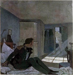 Тройка, семерка и туз. А. С. Пушкин «Пиковая дама». Художник А. Н. Бенуа. 1910