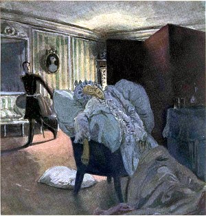 Графиня умерла. А. С. Пушкин «Пиковая дама». Художник А. Н. Бенуа. 1910
