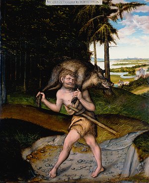 Геракл и эриманфский кабан. Лукас Кранах Старший (1472-1553)