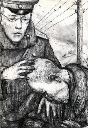 Иллюстрация к повести А. Куприна «Поединок». Художник И. Глазунов, 1964 год.