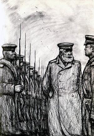 Иллюстрация к повести А. И. Куприна «Поединок». Художник И. Глазунов, 1964 г.