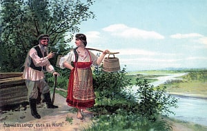 Седина в бороду, бес в ребро! Открытка, 1905 г.
