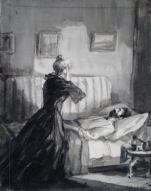 Иллюстрация к рассказу А.&nbsp;П.&nbsp;Чехова «Попрыгунья». Кукрыниксы, 1940-50-е гг.