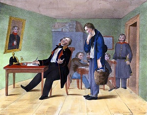 Жанровая сцена. «С миру по нитке, голому рубаха». 1857 г.
