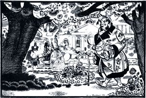 Иллюстрация Б. Покровского (1922 г.) к «Праздному разговору» М. Е. Салтыкова-Щедрина