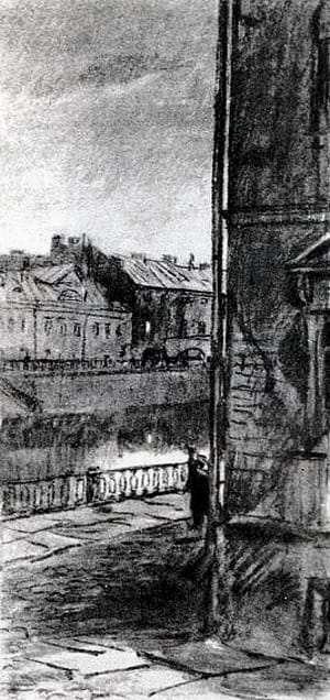 Часть пятая. Иллюстрация к роману Ф. М. Достоевского «Преступление и наказание». Художник Д. А. Шмаринов