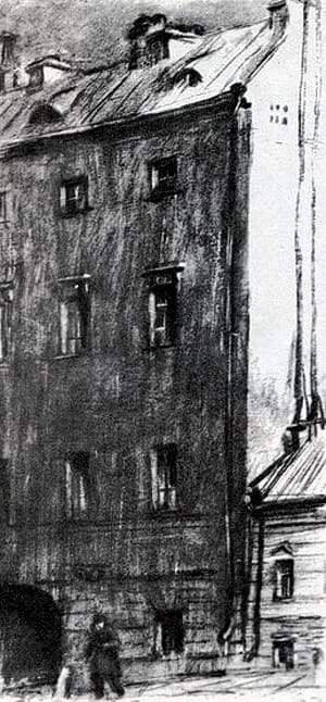 Часть третья. Иллюстрация к роману Ф. М. Достоевского «Преступление и наказание». Художник Д. А. Шмаринов