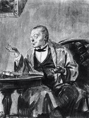 Порфирий Петрович. Иллюстрация Д. А. Шмаринова к роману Ф. М. Достоевского «Преступление и наказание», 1945