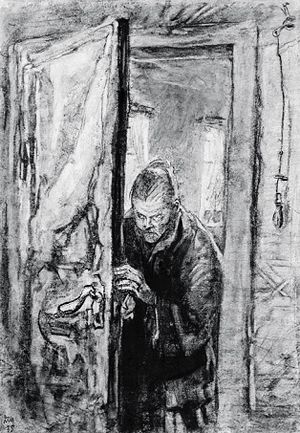 Старуха-процентщица. Художник Дементий Алексеевич Шмаринов, 1936. «Преступление и наказание» Ф. М. Достоевского.