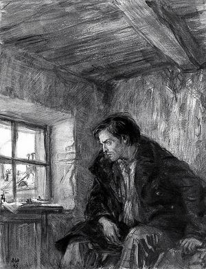 Тварь ли я дрожащая или право имею... Родион Раскольников. Преступление и наказание. Художник  Д. А. Шмаринов