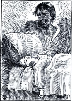 Сны Тома. Иллюстрация 1876 г. к 1-му изданию повести Марка Твена «Приключения Тома Сойера»