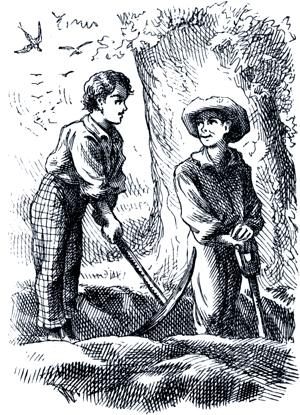 Поиски клада. Иллюстрация 1876 г. к 1-му изданию повести Марка Твена «Приключения Тома Сойера»