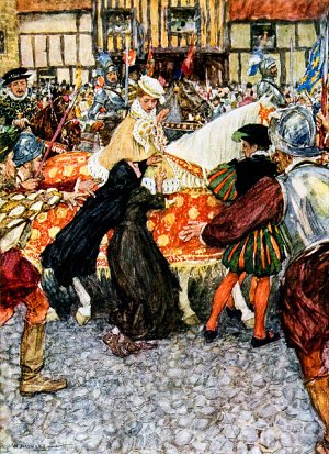 Дитя мое, дорогой мой сынок! Иллюстрация к роману Марка Твена «Принц и нищий» (1881). Художник Уильям Хатерелл (1909)