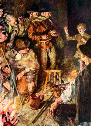— Я — Эдуард, король Англии. Иллюстрация к роману Марка Твена «Принц и нищий» (1881). Художник Уильям Хатерелл (1909)