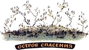 Остров спасения. Иллюстрация к рассказу М. Пришвина. Художник Е. Рачёв, 1983