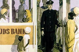 Трамвай нас мчит, мы глазеем по сторонам и не заметили, как выехали на окраину. Дальше не идём. Иллюстрация к рассказу Б. Житкова «Про слона». Художник В. Рогачев, 1976