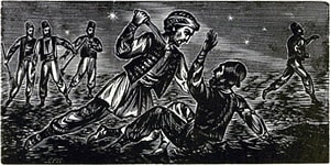 Кирджали убивает турецкого стражника. Художник Янис Плепис (1909-1947)