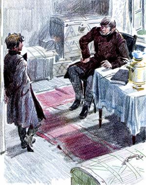 Капитон Климов (башмачник) и Гаврила (дворецкий). Иллюстрация к рассказу И. С. Тургенева «Муму». Художник И. И. Пчелко
