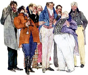 Гости. Типы комедии «Ревизор» Н. В. Гоголя. Художник Кардовский Дмитрий Николаевич, 1929 г.