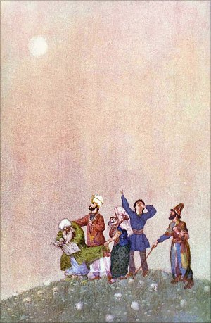 Иллюстрация к рубаи Омара Хайяма «Не ты один несчастлив. Не гневи...». Художник Вилли Погани, 1909.