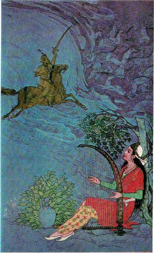 Иллюстрация Хусайна Бехзада (Иран) к книге Омара Хайяма «Рубаи». Издательство ЦК Компартии Узбекистана. Ташкент — 1982.