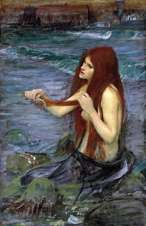 Этюд «Русалка». Художник Джон Уильям Уотерхаус, 1892-1895 гг.