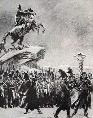 Восстание декабристов. Иллюстрация К. А. Клементьевой к поэме Н. А. Некрасова «Русские женщины»