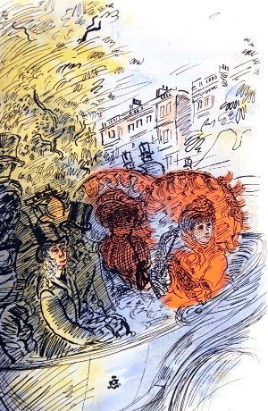 Собственник. Часть первая. I. Прием у старого Джолиона. Иллюстрация к произведению Джона Голсуорси «Сага о Форсайтах». Энтони Гросс, 1950 г.