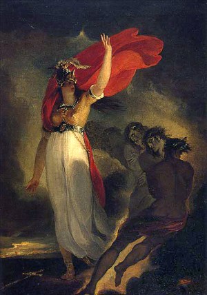 Жанна д'Арк и фурии. Художник Уильям Гамильтон (1751-1801)