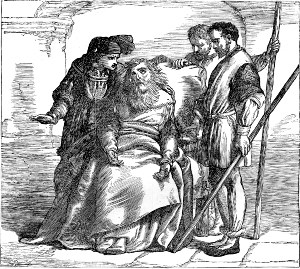 Первый страж. Милорд, пришел ваш любящий племянник. Мортимер. Ричард Плантагенет, мой друг? Пришел он? Иллюстрация к пьесе Уильяма Шекспира «Генрих VI (часть первая)». Художник Генри Кортни Селус, 1864-68 гг.