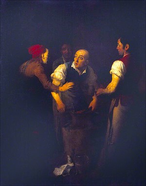 Сплетничающий кузнец. Художник Эдвард Пенни (1769)
