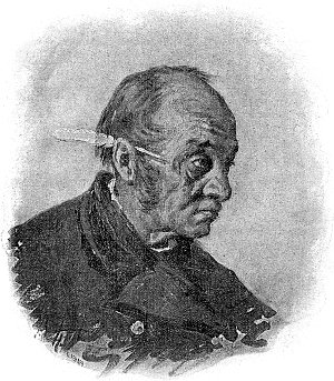 Акакий Акакиевич Башмачкин. Н. В. Гоголь «Шинель». Гравёр О. Ренар, 1902 г.