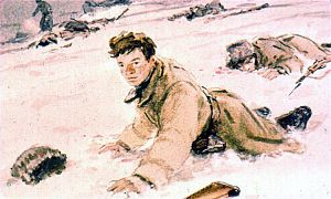 — Бориска! — услышал я прерывающийся шепот... Иллюстрация к повести Аркадия Гайдара «Школа». Художник В. Шевченко, 1972