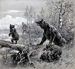 «Сказка о медведихе» А. С. Пушкина с иллюстрациями В. Табурина, В. Масютина