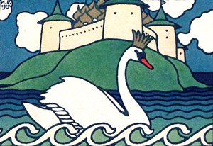 Царевна Лебедь. Иллюстрация к сказке о царе Салтане Пушкина. Художник И.А. Билибин