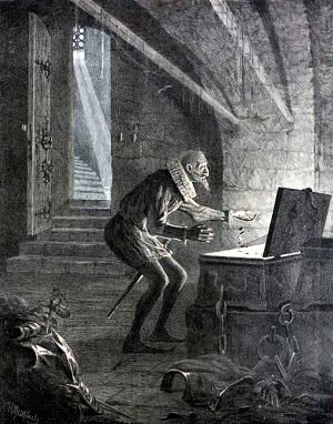 Скупой рыцарь в подвале. Художник Н. Матвеев. 1880