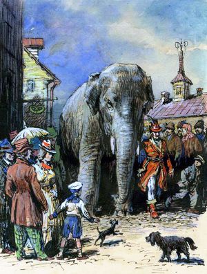 Слон и Моська. Иллюстрация М. А. Таранова, 1953-1955