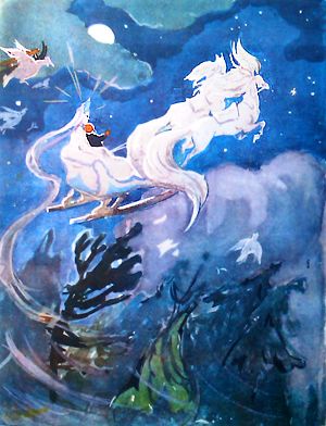 Кай и Снежная королева. Иллюстрация Л. Ивановой, Г. Захарчука к сказке Андерсена «Снежная королева»