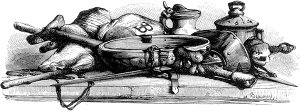 Собор Парижской Богоматери. Книга вторая. VI. Разбитая кружка. Заставка к главе романа Виктора Гюго. Издание 1844 г.