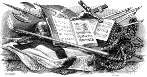 Собор Парижской Богоматери. Книга восьмая. VI. Три мужских сердца, созданные различно. Заставка к главе романа Виктора Гюго. Издание 1844 г.