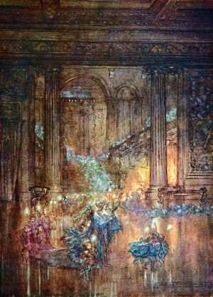 Озарите сонный дом тихим, тлеющим огнем. Иллюстрация Артура Рэкема (1908) к комедии Уильяма Шекспира «Сон в летнюю ночь» (1595/96)