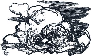 Действие второе. Явление II. Конец. Иллюстрация Артура Рэкема (1908) к комедии Уильяма Шекспира «Сон в летнюю ночь» (1595/96)