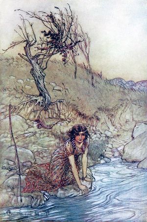 Гермия. Иллюстрация Артура Рэкема (1908) к комедии Уильяма Шекспира «Сон в летнюю ночь» (1595/96)