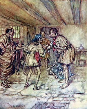Дайте мне сыграть также и льва. Иллюстрация Артура Рэкема (1908) к комедии Уильяма Шекспира «Сон в летнюю ночь» (1595/96)