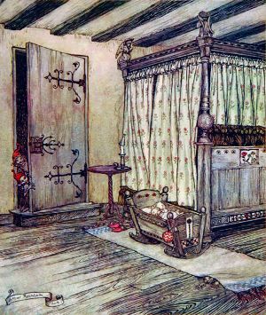 Час духов близок. Иллюстрация Артура Рэкема (1908) к комедии Уильяма Шекспира «Сон в летнюю ночь» (1595/96)