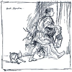 Уходит Лунный Свет. Иллюстрация Артура Рэкема (1908) к комедии Уильяма Шекспира «Сон в летнюю ночь» (1595/96)